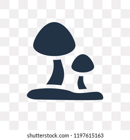 Mushroom vector icon isolated on transparent background, Mushroom transparency concept can be used web and mobile