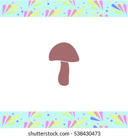 Mushroom vector icon on white background. Isolated illustration. Business picture.