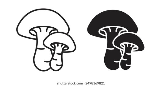 mushroom vector icon set in black color.