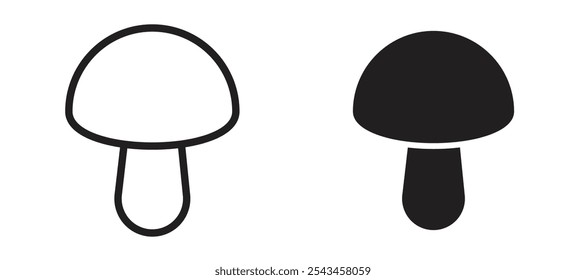 Mushroom vector icon set in black.