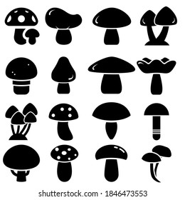 Mushroom vector icon set. fungus illustration sign collection. food symbol.