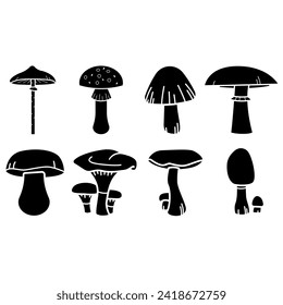 Mushroom vector icon set. fungus illustration sign collection. food symbol.