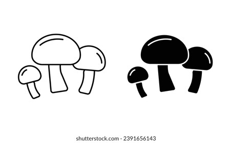 Mushroom vector icon set. vector illustration