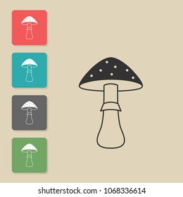 Mushroom - vector icon. Symbol for web, infographics, print design and mobile UX/UI kit. Vector illustration, EPS10.