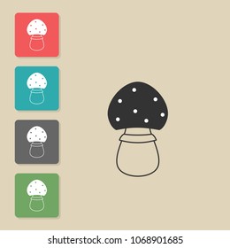 Mushroom - vector icon. Symbol for web, infographics, print design and mobile UX/UI kit. Vector illustration, EPS10.