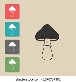 Mushroom - vector icon. Symbol for web, infographics, print design and mobile UX/UI kit. Vector illustration, EPS10.