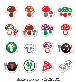 Mushroom vector icons set