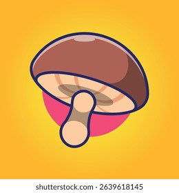 Mushroom Vector Illustration Cute Cartoonish Design