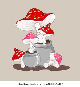 Mushroom vector illustration for design. Object mushroom vector for labels, logos and advertising.