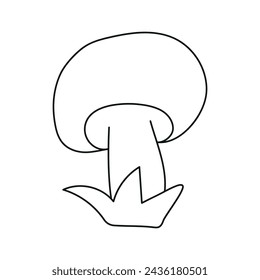 Mushroom. Vector illustration in doodle style. Isolated on white background