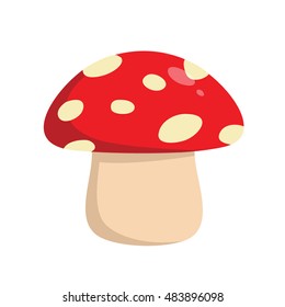 Mushroom Vector Illustration Flat Design Icon