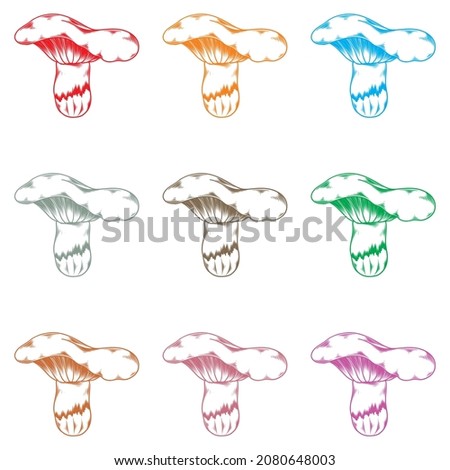 Mushroom Vector Illustration. Mushroom Hand Drawn Sketch Isolated On A White Background
