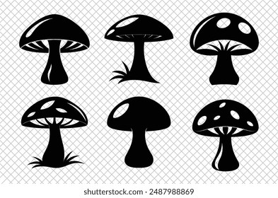 Mushroom vector illustration, Mushroom house vector art, Mushroom silhouette, Mushroom vector icon