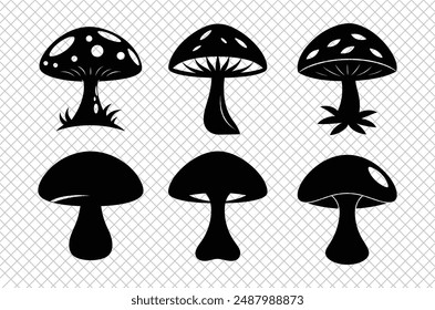 Mushroom vector illustration, Mushroom house vector art, Mushroom silhouette, Mushroom vector icon