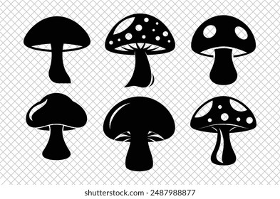 Mushroom vector illustration, Mushroom house vector art, Mushroom silhouette, Mushroom vector icon