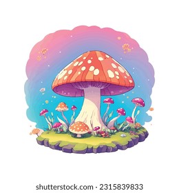 mushroom vector illustration, magic mushroom symbol, vector illustration isolated