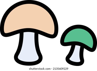 mushroom Vector illustration on a transparent background. Premium quality symbols. Glyphs  vector icon for concept and graphic design.