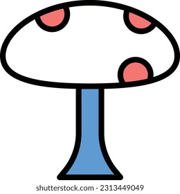 mushroom Vector illustration on a transparent background. Premium quality symmbols. Line Color vector icons for concept and graphic design.