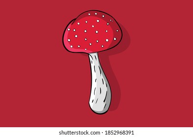 Ilustración del vector hongo con ilustración separada 