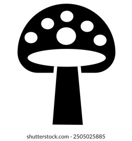 Mushroom vector illustration, silhouette, Mushroom vector icon