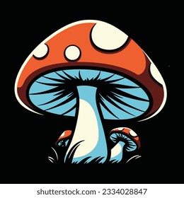 Mushroom vector illustration for sticker, logo, and shirt