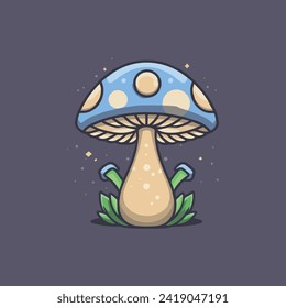 Mushroom vector illustration template, fungus art