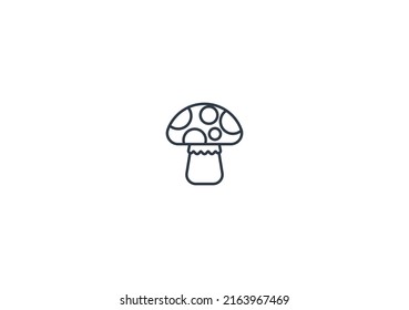 Mushroom Vector Isolated Emoticon. Mushroom Icon