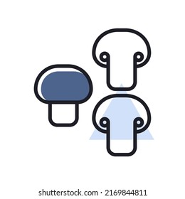 Mushroom vector isolated icon. Barbecue and bbq grill sign. Vegetable. Graph symbol for cooking web site and apps design, logo, app, UI