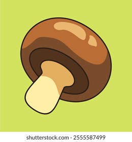 Mushroom vector isolated on green background, Mushroom vector cute simple vector