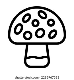 Mushroom Vector Line Icon Design