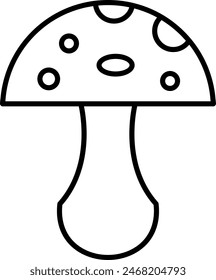 Mushroom Vector Line Icon Design