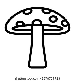 Mushroom Vector Line Icon Design