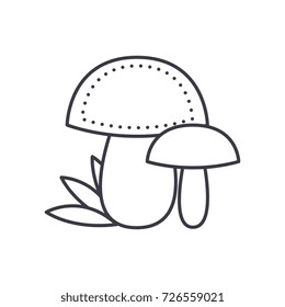 mushroom vector line icon, sign, illustration on background, editable strokes