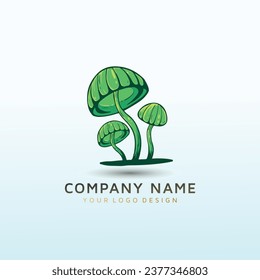 mushroom vector logo design idea