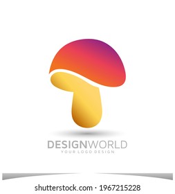 mushroom vector logo design template.