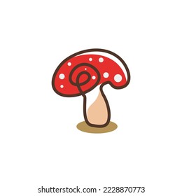 Mushroom vector logo illustration template