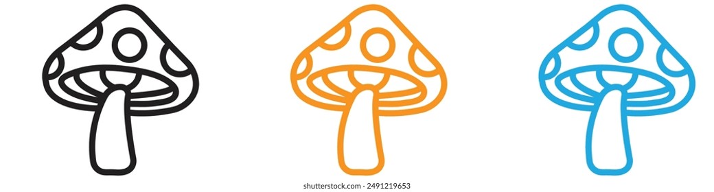 Pilz Vektorgrafik Logo Set Kollektion für Web App UI