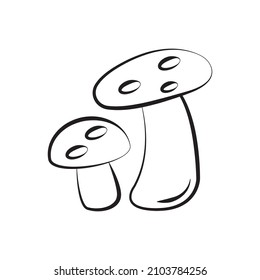 Ilustración de diseño de iconos de contorno de vector hongo. Símbolo de comida y bebida sobre fondo blanco Archivo EPS 10