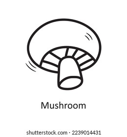 Mushroom vector outline Icon Design illustration. Food and Drinks Symbol on White background EPS 10 File