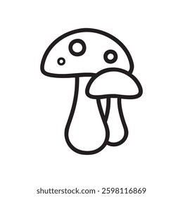 Mushroom vector outline icon design.