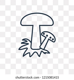 Mushroom vector outline icon isolated on transparent background, high quality linear Mushroom transparency concept can be used web and mobile