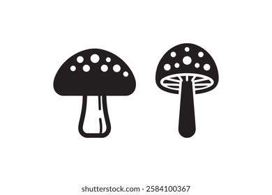 mushroom vector silhouette isolated in white background