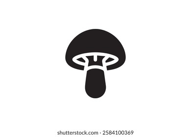 mushroom vector silhouette isolated in white background