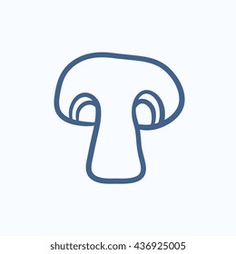Ícone de esboço vetorial de cogumelo isolado no fundo. Ícone Cogumelo desenhado à mão. Ícone de esboço de cogumelo para infográfico, site ou aplicativo.