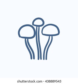 Pilz-Vektorgrafik-Symbol einzeln auf Hintergrund. Handgezeichnete Pilzsymbol. Mushroom Sketch Symbol für Infografik, Website oder App.