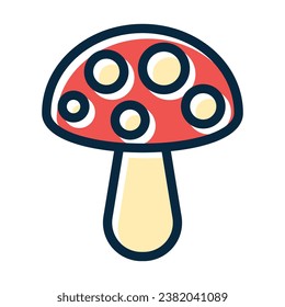 Mushroom Vector Thick Line Filled Dark Colors Icons For Personal And Commercial Use.
