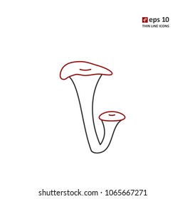 Mushroom - vector thin line icon on white background. Symbol for web, infographics, print design and mobile UX/UI kit. Vector illustration, EPS10.