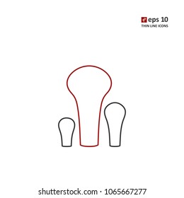 Mushroom - vector thin line icon on white background. Symbol for web, infographics, print design and mobile UX/UI kit. Vector illustration, EPS10.