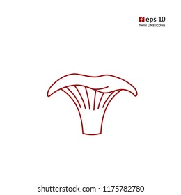 Mushroom - vector thin line icon on white background. Symbol for web, infographics, print design and mobile UX/UI kit. Vector illustration, EPS10.