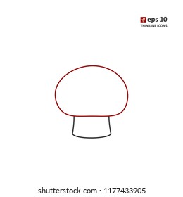 Mushroom - vector thin line icon on white background. Symbol for web, infographics, print design and mobile UX/UI kit. Vector illustration, EPS10.